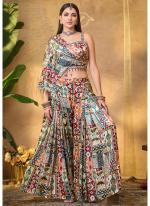 Crepe Multi Color Wedding Wear Designer Readymade Indo Western